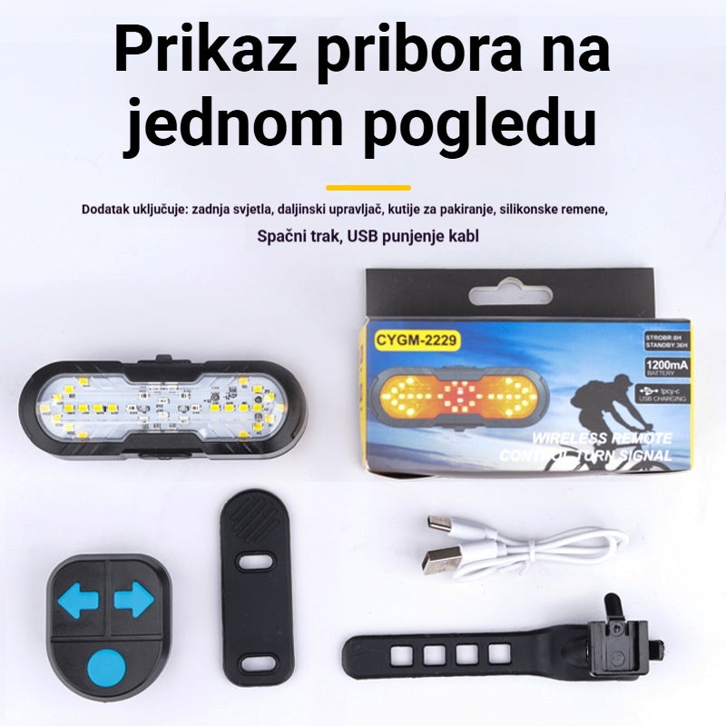 😀【Kupite jedan, dobijte jedan gratis】Novi multifunkcionalni bežični alarm s daljinskim upravljačem, pogodan za pokazivače smjera na biciklu