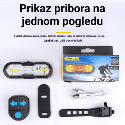 😀【Kupite jedan, dobijte jedan gratis】Novi multifunkcionalni bežični alarm s daljinskim upravljačem, pogodan za pokazivače smjera na biciklu