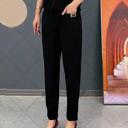💞【M-6XL】2025 de noi pantaloni casual de damă elastic cu talie înaltă-3863714