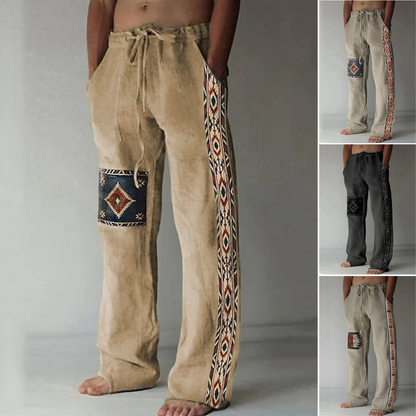 ✨👖【🌈Novi artikli s 50% popusta, ograničeno vrijeme】【S-6XL】😍 Muške uske hlače od pamuka i lana, plus veličine, ležerne, široke, boemski stil