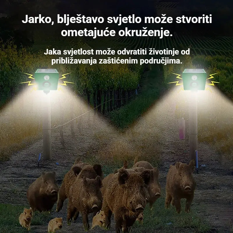 Solarni svjetlosni alarm za odbijanje divljih životinja