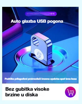 🚗🎵🎵【Glazbeni USB flash pogon】Može pohraniti 8000 pjesama, 600 glazbenih spotova i 6D zvučne efekte.
