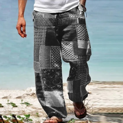 ✨👖【🌈Novi artikli s 50% popusta, ograničeno vrijeme】【S-6XL】😍 Muške uske hlače od pamuka i lana, plus veličine, ležerne, široke, boemski stil