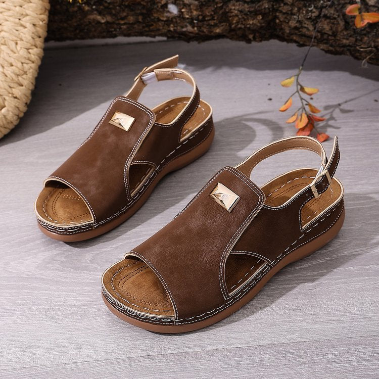 【50% popusta】👡 Elegantne sandale s elastičnom trakom, posebno dizajnirane za žene većih veličina | Udobne i za isticanje visine | Veličine [36-43]