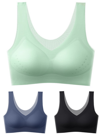 🏆【Promocija—set od 3 dijela 50% popusta】【40-120 kg】🎀2026 Bešavni grudnjak od ledene svile, podizanje i oblikovanje, protiv opuštanja i skupljanja
