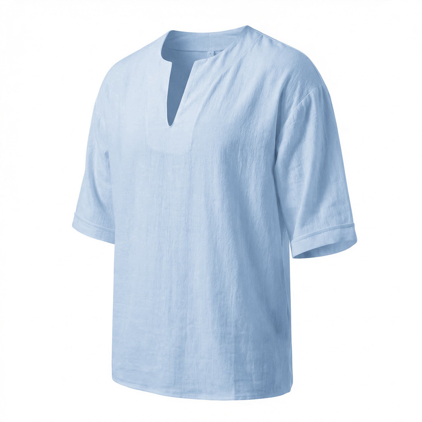 [Zadnji dan: 50% popusta] 🔥Muška lanena majica s V-izrezom — lagana i prozračna, sofisticirani ležeran stil