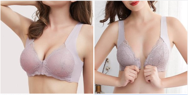 ✨【Pachet de 2】❤️【40-100kg】Sutien cu arici pentru femei cu nasturi în față 🎉49% OFF.