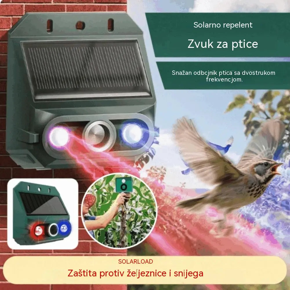 🔥【Compre uno y llévese otro gratis】🔥Repelente solar ultrasónico para animales para exteriores: puede ahuyentar pájaros y animales.