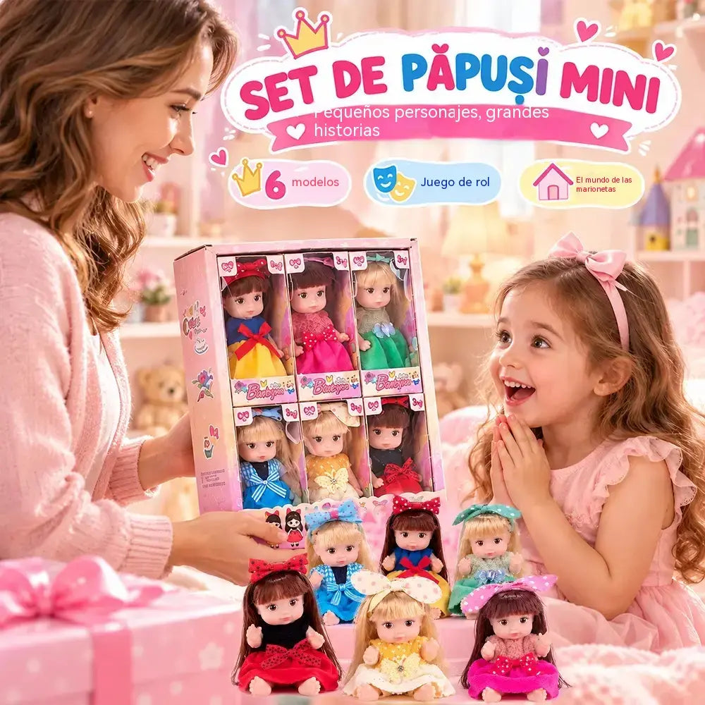 👸 Set mini lutaka za djevojčice · Dizajn duge kose, zglobni zglobovi · Uključuje serije za princeze i ležerne lutke · Prekrasan poklon!