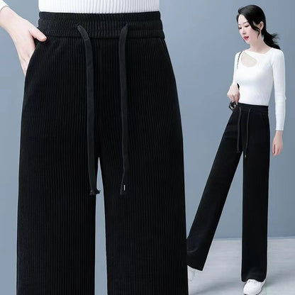 🔥【Reducere pe timp limitat】🔥Pantaloni casual noi din catifea, cu picioare largi, foarte confortabili de purtat.-3860883
