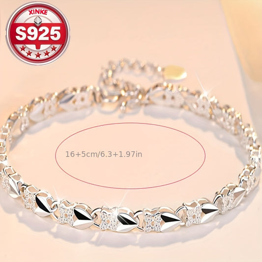 😀👉【Compre 1 y obtenga 1 gratis】💖🍀Nowy modny srebny ozdoba 925 (z czterolistnym) dla kobiet 