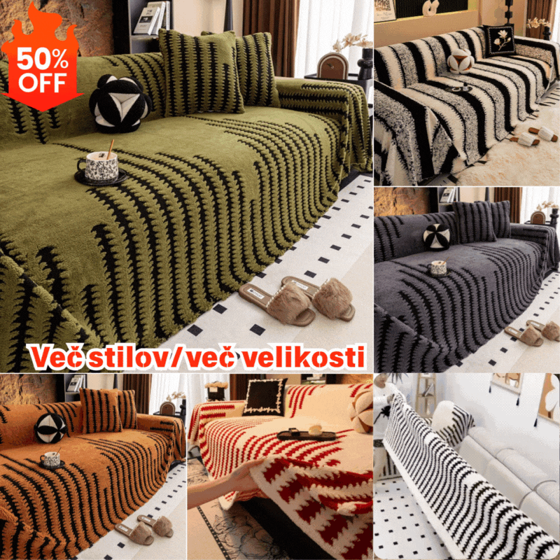 🛋️ Časovno omejena ponudba: 【180*130 cm】【180*150 cm】Mehka in nedrseča žametna prevleka za kavč🍂