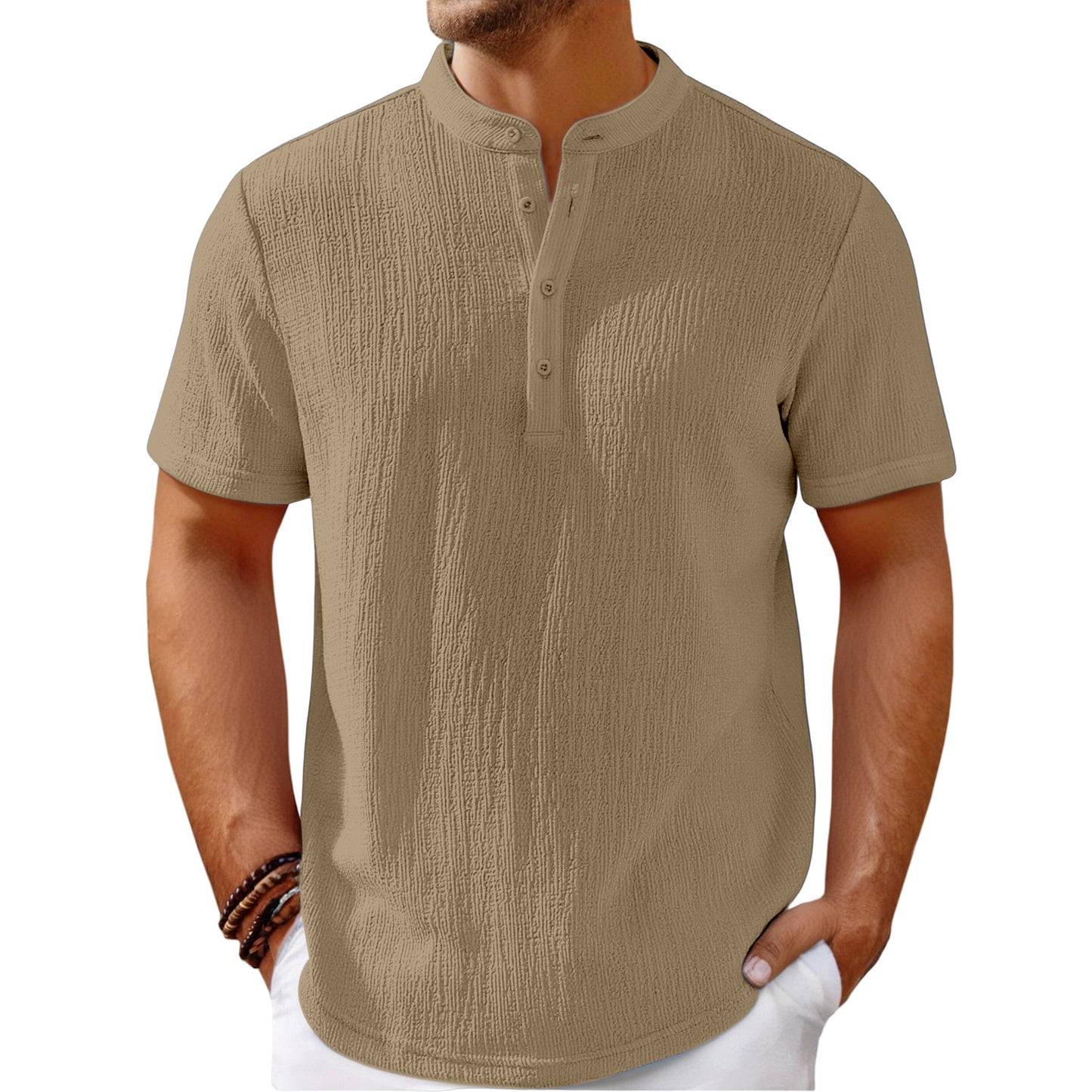✨50% popusta 【S-4XL】 Muške majice kratkih rukava, vrhunska tkanina, dizajn Henley ovratnika, udobne i elegantne, prikladne za svakodnevno nošenje.
