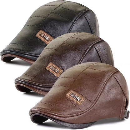 🔥🧢【Časově omezený prodej】 Pánský vysoce kvalitní retro baret z pravé kůže - 3862743