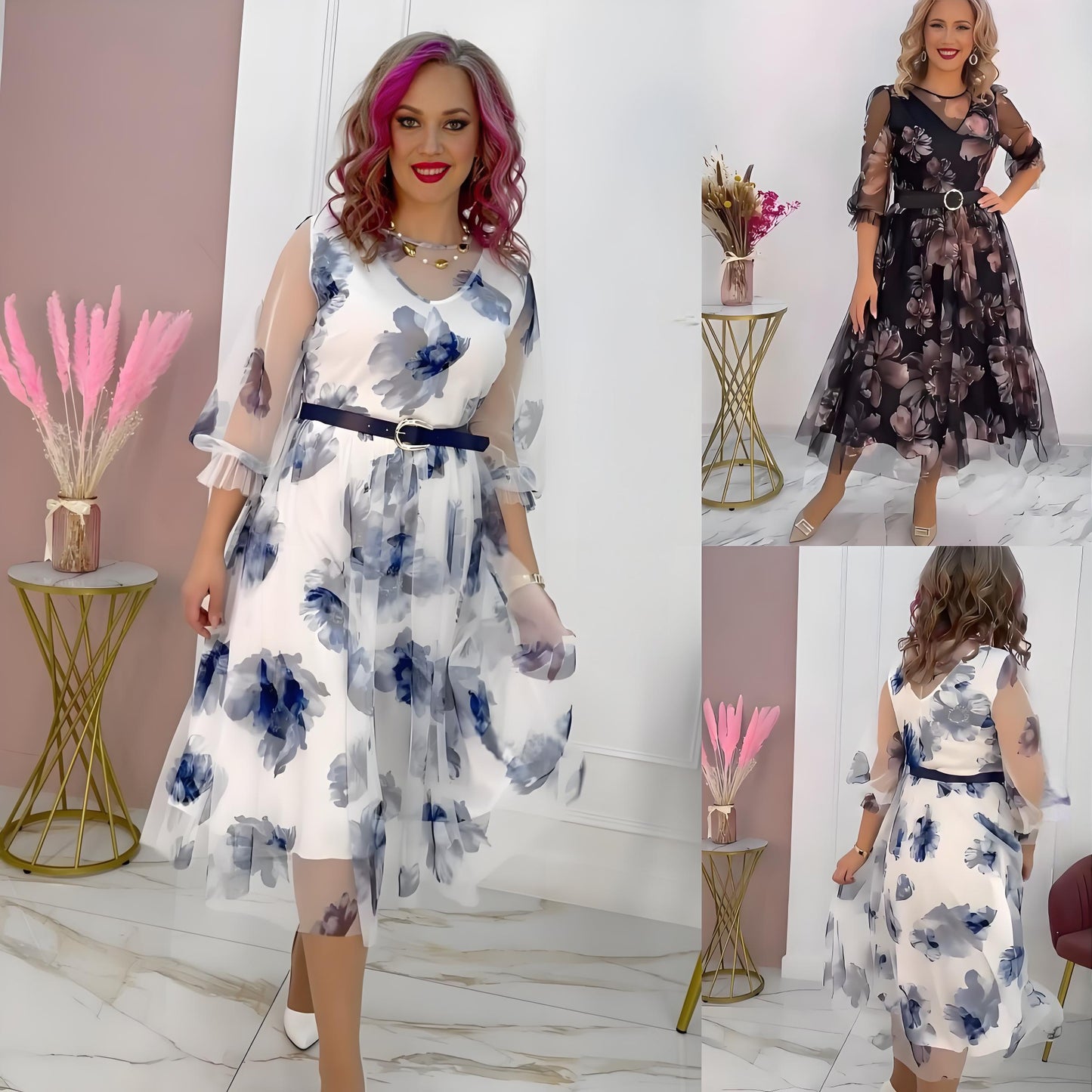 🌸💥【S-5XL】Rochie elegantă nouă, cu imprimeu