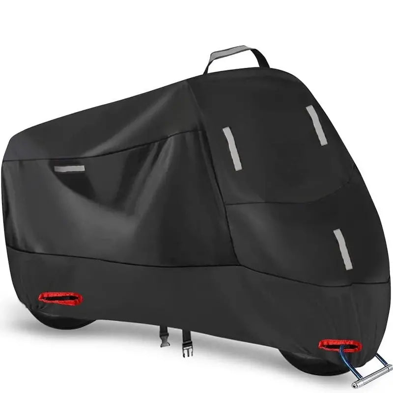 🏍️ Danas 50 % popusta! Univerzalna cerada za motocikle | Vodootporna, izdržljiva i otporna na UV zračenje | Odgovara većini motocikala | Sigurnosni otvori i ojačani šavovi | Idealna za vanjsku upotrebu 🌧️☀️
