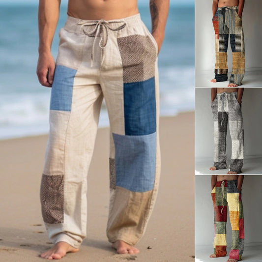 ✨👖【🌈Novi artikli s 50% popusta, ograničeno vrijeme】【S-6XL】😍 Muške uske hlače od pamuka i lana, plus veličine, ležerne, široke, boemski stil