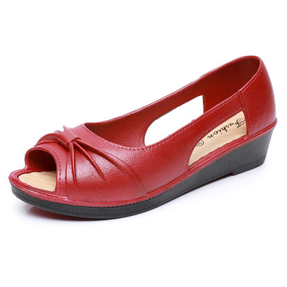 🌼【Iznenađujuća posebna ponuda s popustom od 50%】🌼Ženske jednobojne elegantne sandale, mekani platformski potplat, ležerne cipele s otvorom, otvorenim prstima i petom za ljeto