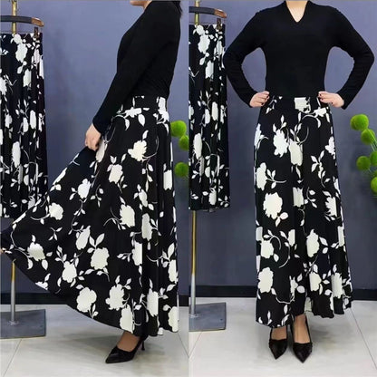 💖【Reducere pe timp limitat】 🌸【L-5XL】2025 fustă lungă nouă cu talie înaltă imprimată--3900240
