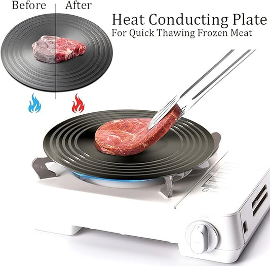 🔥 🍳Placă conducătoare de căldură pentru aragaz de uz casnic  (potrivită pentru gătit, prepararea supei, dezghețarea ingredientelor，protejează oala de arderea neagră bucată)-3871963