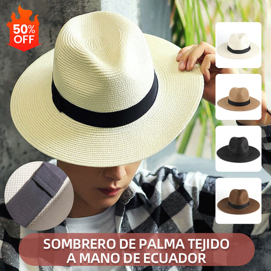 🌿【Cumpără una, primești una gratis】【56-58cm】【Reducere specială 50%】Pălărie din paie țesută manual din Ecuador-3975686