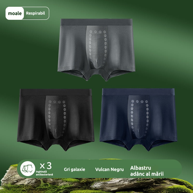 【Set 3 bucăți】Boxeri bărbați cu efect magnetic în zona intimă｜Respirabili și antibacterieni｜Croială fără cusături laterale