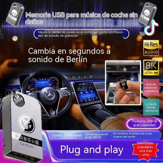 🚗🎵🎵【Glazbeni USB flash pogon】Može pohraniti 8000 pjesama, 600 glazbenih spotova i 6D zvučne efekte.