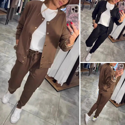 💃【Majica + Hlače】🧥🌙 Udoban i elegantan, s izvrsnom udobnošću - ležerni set od majice i jakne sada je dostupan!