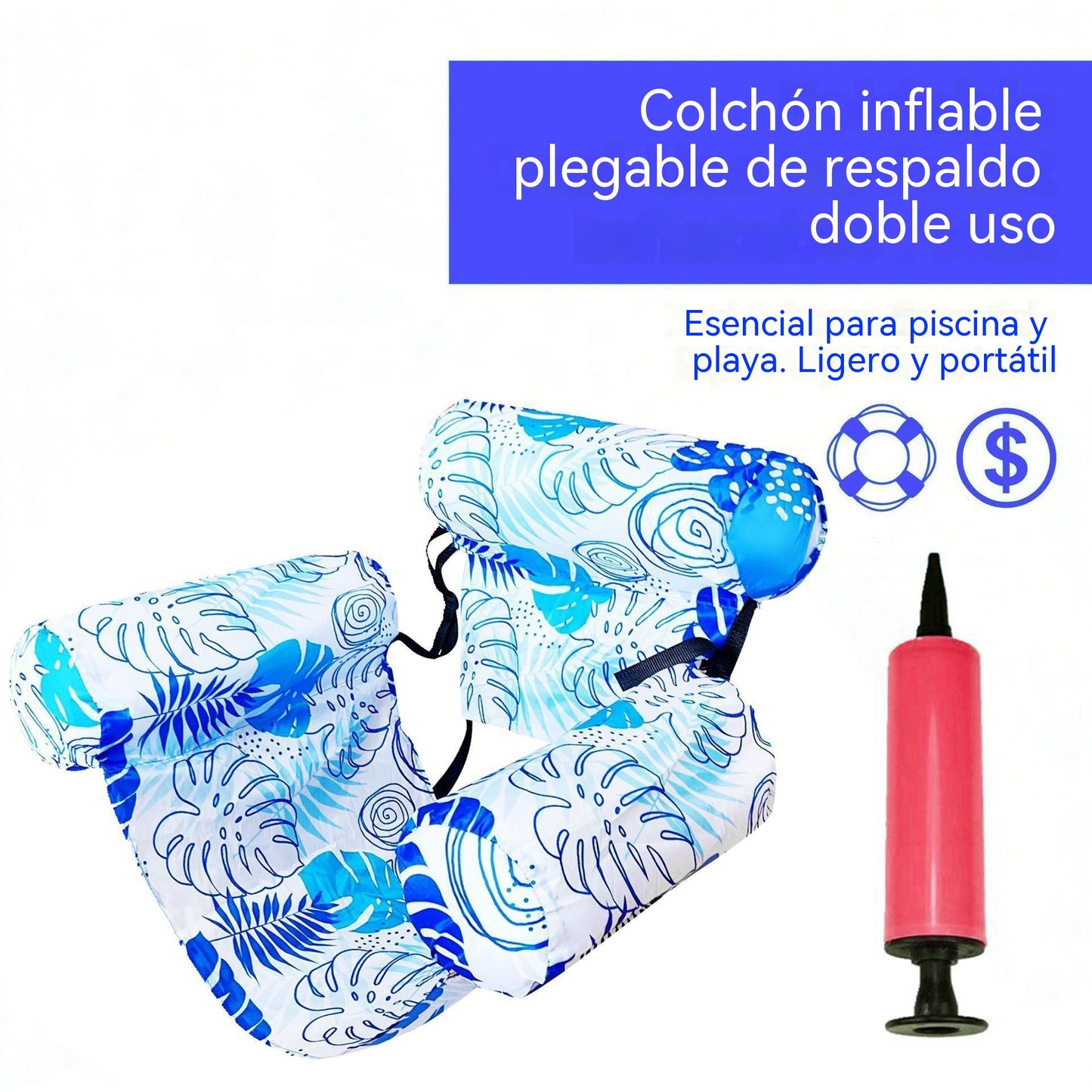 💦📢Plutajuća napuhavajuća sofa za plivanje s naslonom i sklopivim dizajnom