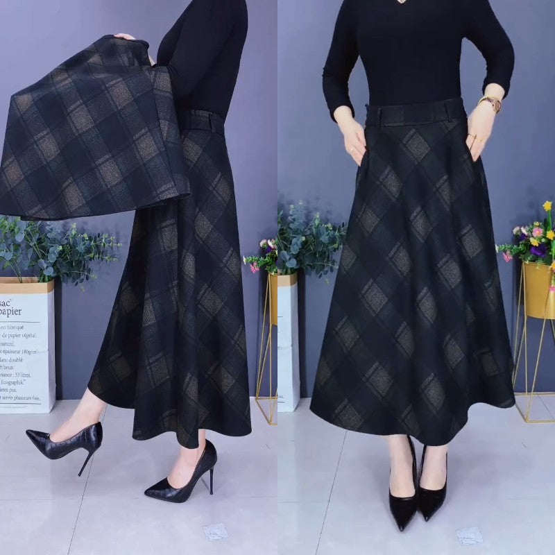 👗【Reducere pe timp limitat】【M-3XL】2024 fustă de lână îngroșată de toamnă și iarnă nouă pentru femei-3844959