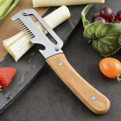 ✅【Kupite 2, dobijte 2 gratis!】🧅🔪 Višenamjenska kuhinjska gulilica 3 u 1: Guli, reže i otvara čepove boca! 🔥