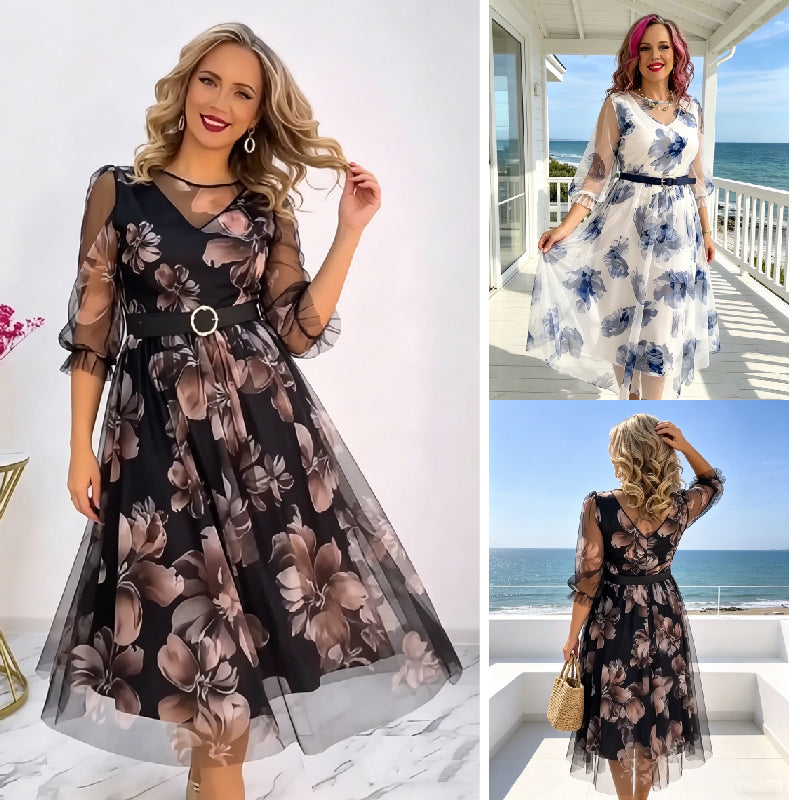 Nové 50% zľava + platba na dobierku 🌸💥【S-5XL】Nové elegantné šaty s kvetinovou potlačou