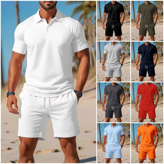 [S–3XL] Ljetni ležerni komplet kratkih rukava - polo majica i kratke hlače