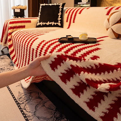 🛋️ Časovno omejena ponudba: 【180*130 cm】【180*150 cm】Mehka in nedrseča žametna prevleka za kavč🍂