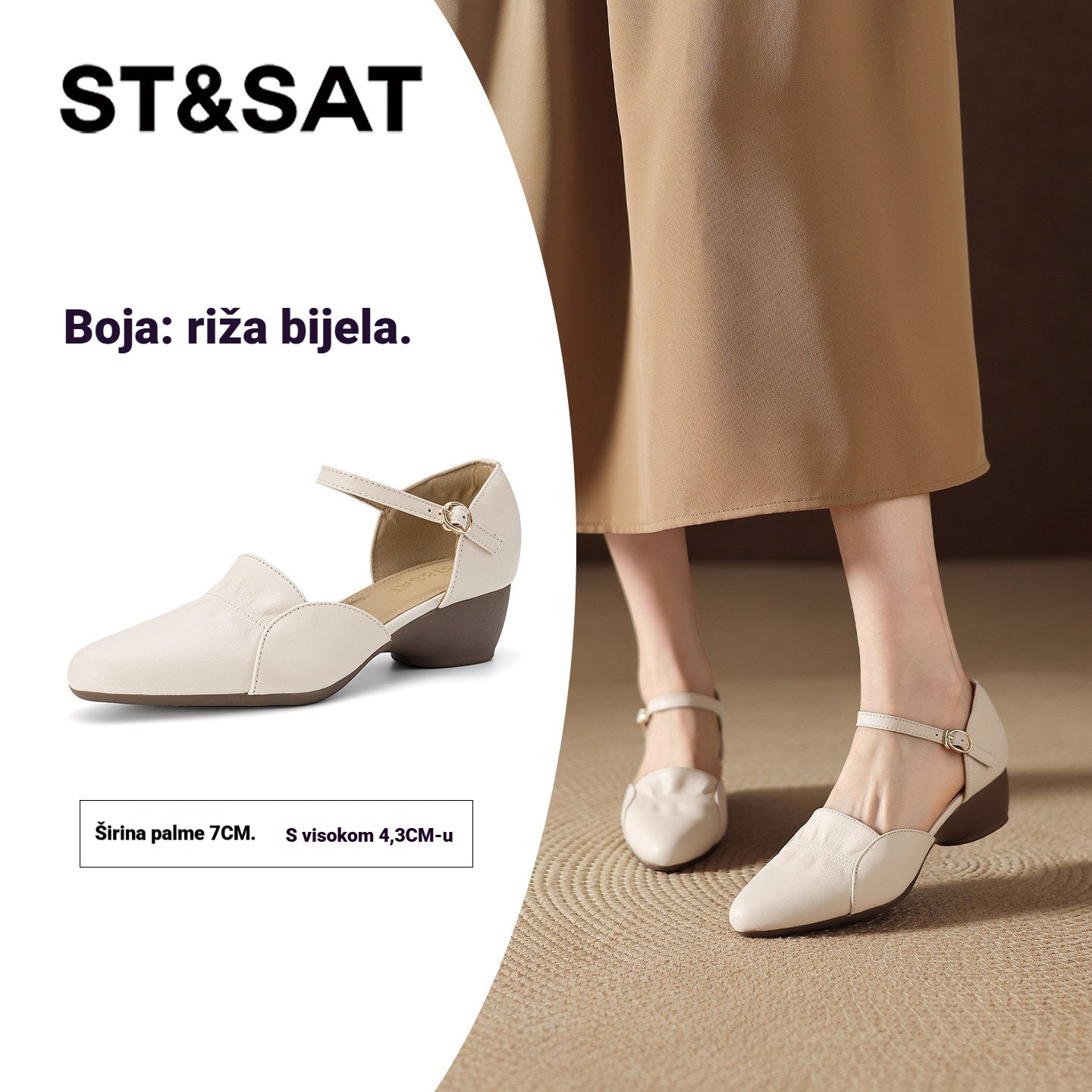 ✨💕【Novo - Ograničeno vrijeme 50% popusta】👠👠【Veličine 35-40】Udobne i elegantne ženske cipele s niskom petom - dizajn sa špicastim vrhom, mekani potplat na platformi