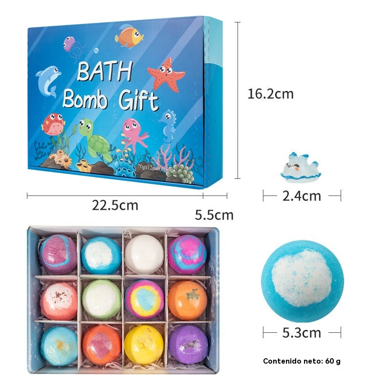 🌟🌟【12 komada za 36 eura】🛁🛁Set od 12 dječjih kuglica s morskom soli za kupanje — ✅Zabavna igračka ✅Nježna formula ✅Njeguje kožu