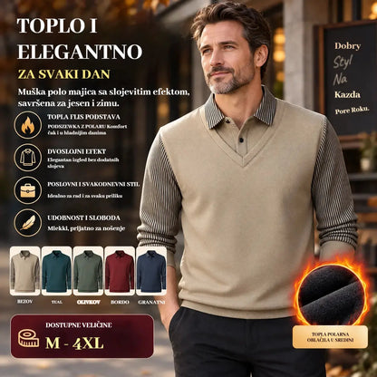 👔【M-4XL】Muški dvodijelni set džempera, izrađen od imitacije šenil tkanine, zadebljan za dodatnu toplinu.