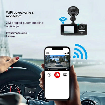 Rejestrator vožnje automobila | Full HD 1080p | S kamerom za cofanje