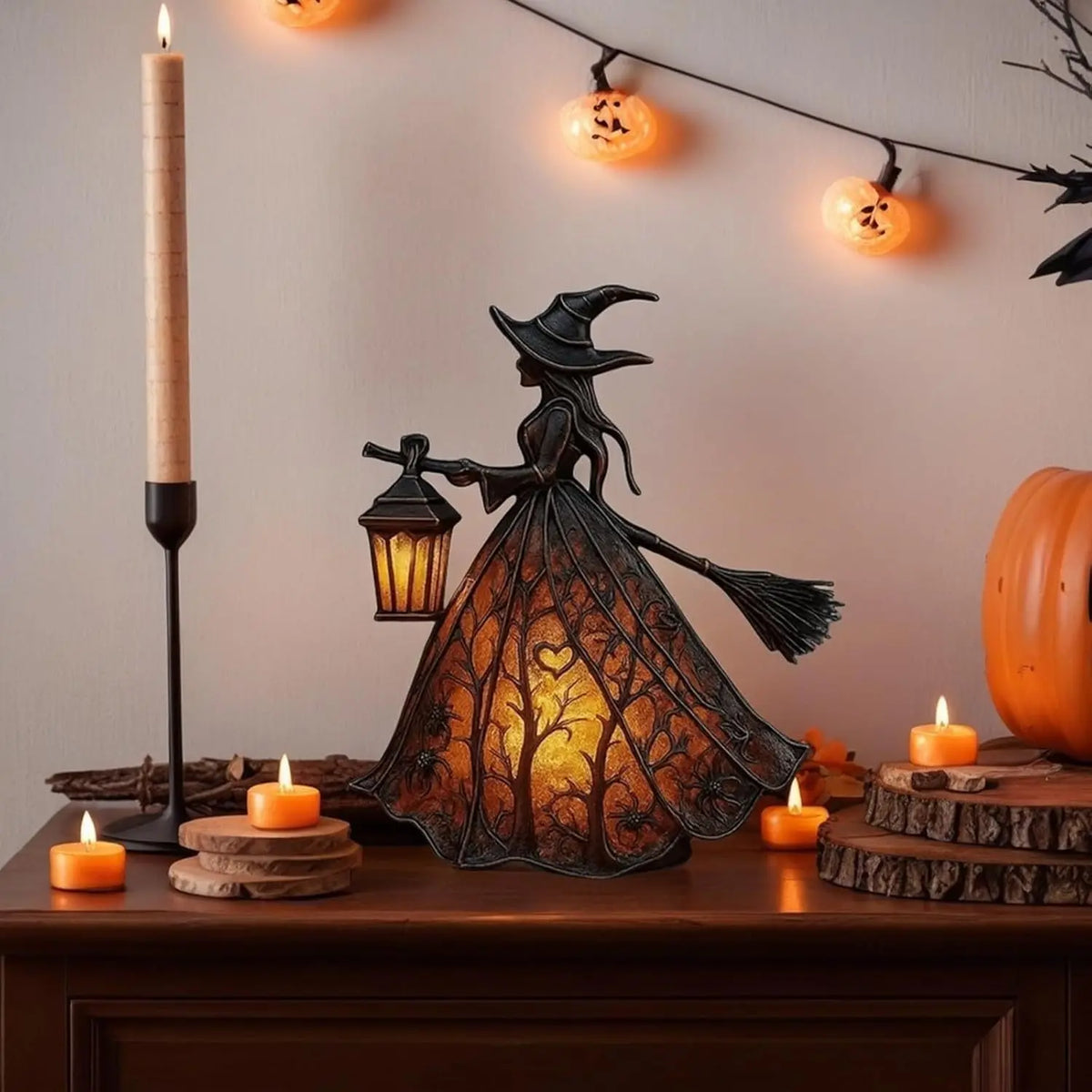 🧙‍‍♀️Zastrašujući gotički ukras za lampu, jedinstvena ukrasna figurica za stolnu lampu, noćno svjetlo na nogama, pogodno za dom, trijem, ured, ukras za zabavu