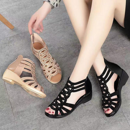🔥【Stoc limitat: Nu rata oferta】👡【35-40】2025 Sandale noi pentru femei de culoare uni la modă uni-3891094