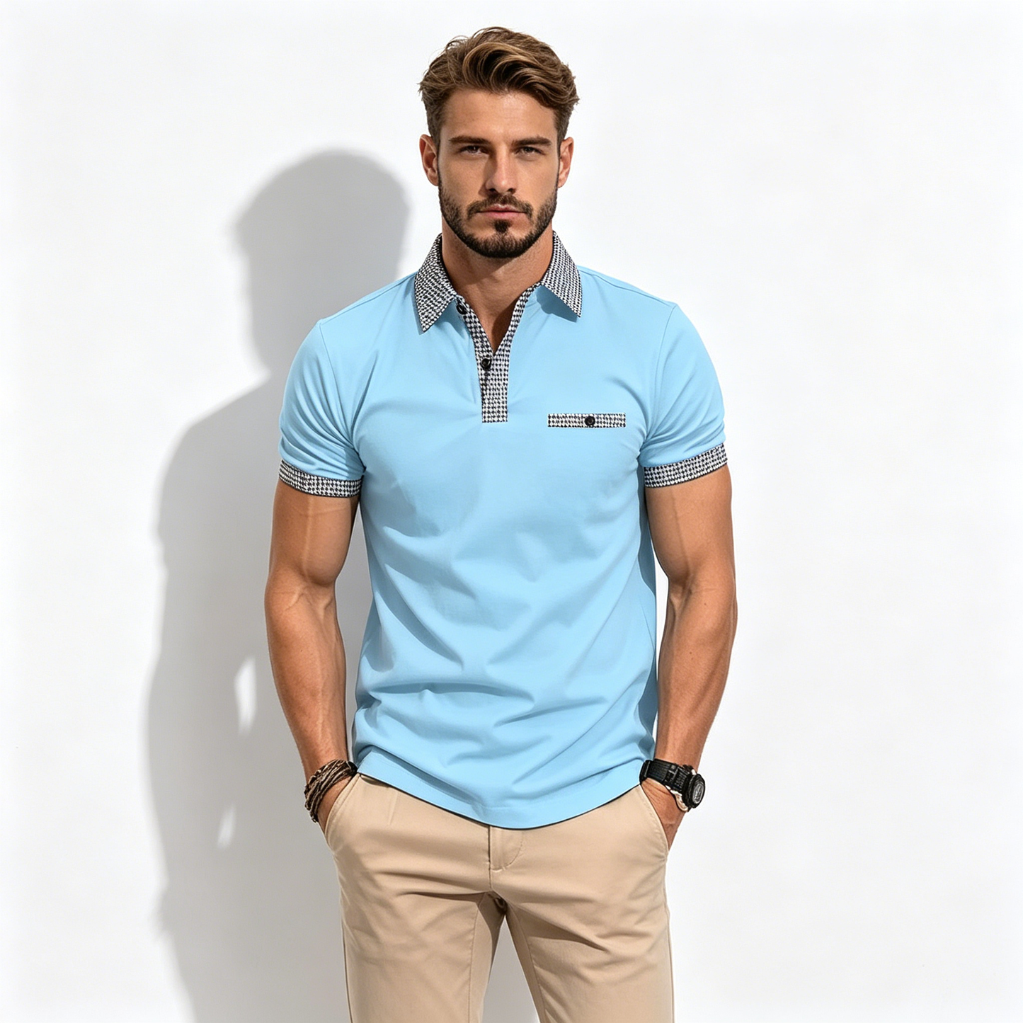 Rasprodaja 2026.💥👔【S-3XL】Muška ljetna polo majica s gumbima u boji, mekane, udobne i prozračne