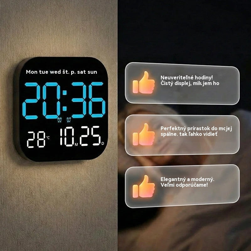 🕰️ Predaje prekročili 50 000 kusov! 🛏️ Časovo obmedzená 50% zľava! Digitálne hodiny s dvojitým použitím pre domácnosť/kanceláriu: Jemné budenie, rozlúčte sa s otravnými budíkmi! Nastaviteľný jas, tichá prevádzka v noci. 🌙
