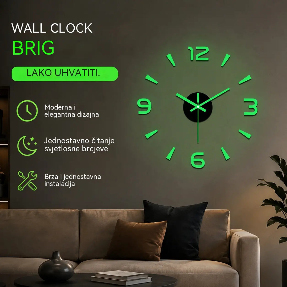 🕑✨Reloj de pared acrílico luminoso 3D sin necesidad de taladrar (requiere montaje)