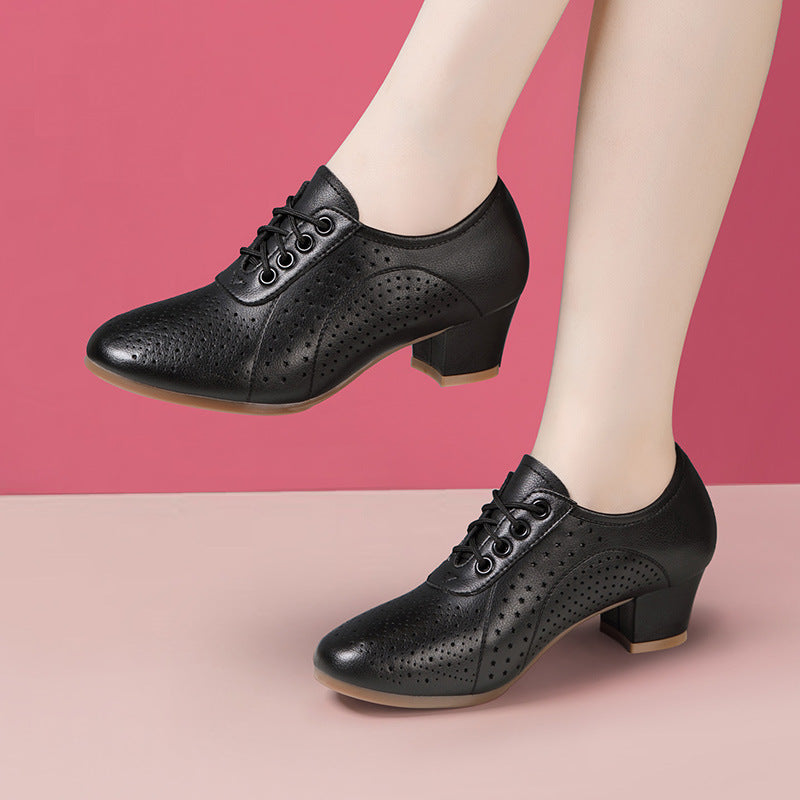 👡🌷【Veličine 34-41】【Visina pete 5 cm】👡Nove ženske cipele od prave kože iz 2026. s jednim slojem, prozračne i šuplje.