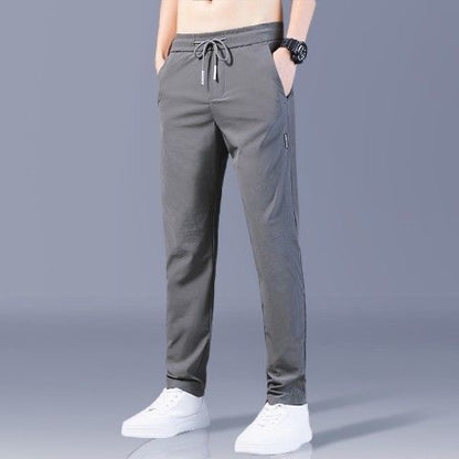🆒👖【M-5XL】Novi model muških elastičnih ležernih hlača od ledene svile, ravnog kroja, u većim veličinama