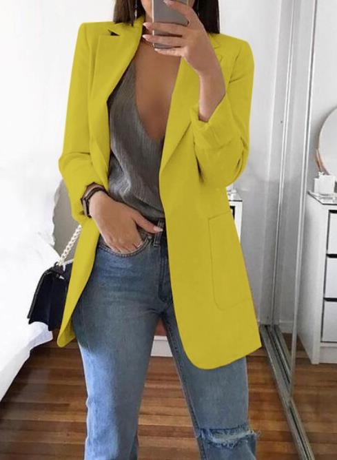 ✨👸Doamnelor toamnă și iarnă la modă cu rever cardigan subțire blazer temperament