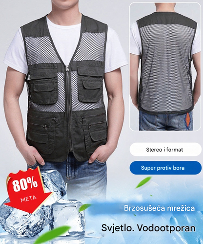 [Ograničeno vrijeme 50% popusta] Izdržljiv i otporan prsluk od čistog pamuka s više džepova 🔥 [XL-4XL]