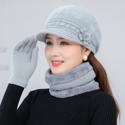 💥👒50% SLEVA-【Čepice+šátek】 Stylová plyšová čepice na podzim a zimu -- 3862706