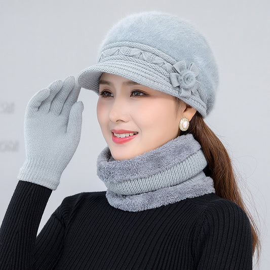 💥👒50% SLEVA-【Čepice+šátek】 Stylová plyšová čepice na podzim a zimu -- 3862706