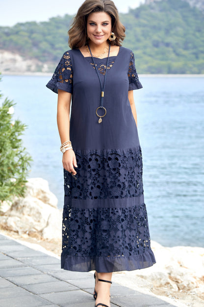 ⏰💥【Reduceri de sfârșit de sezon】【S-5XL】Rochie elegantă din dantelă cu scobituri, la modă 2025, casual și versatilă